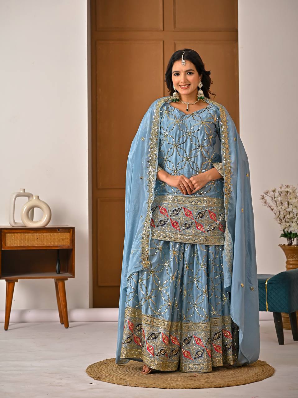 The Sovereign Chartreuse Mirror-Craft Gharara